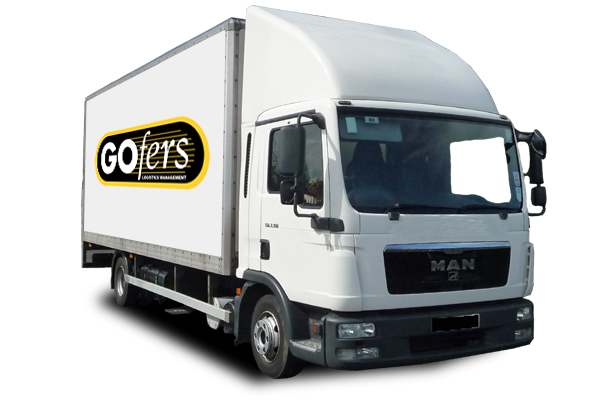 White 7.5T van with the GOfers logo on the side.