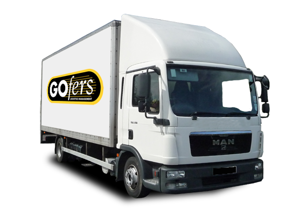 White 7.5T van with the GOfers logo on the side.