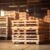 pallet stacked in empty warehouse.